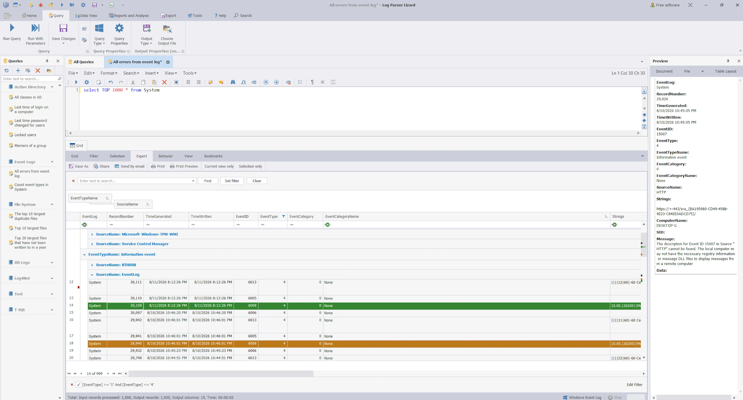 Advanced Data Grid with filtering, grouping and search